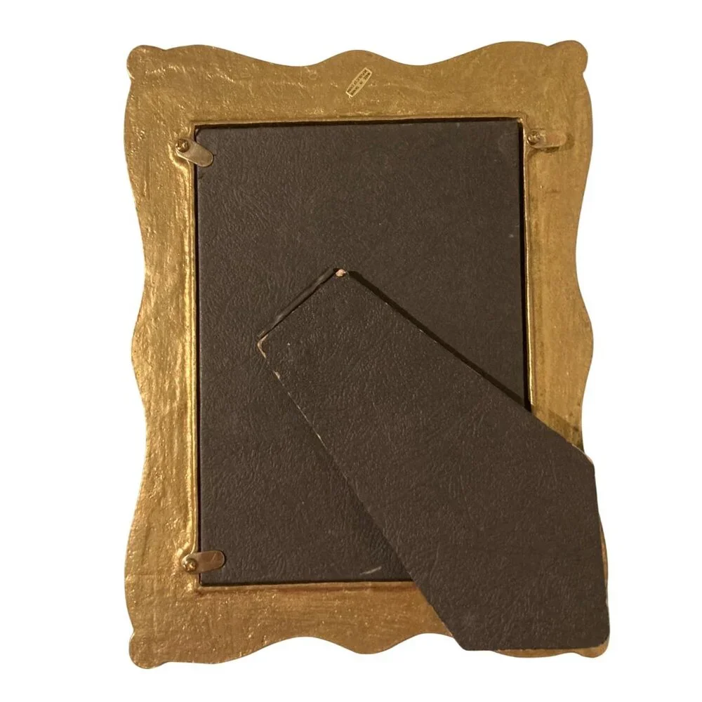 Vintage Art Nouveau Style Brass Floral Picture Frame Table Top Decor
